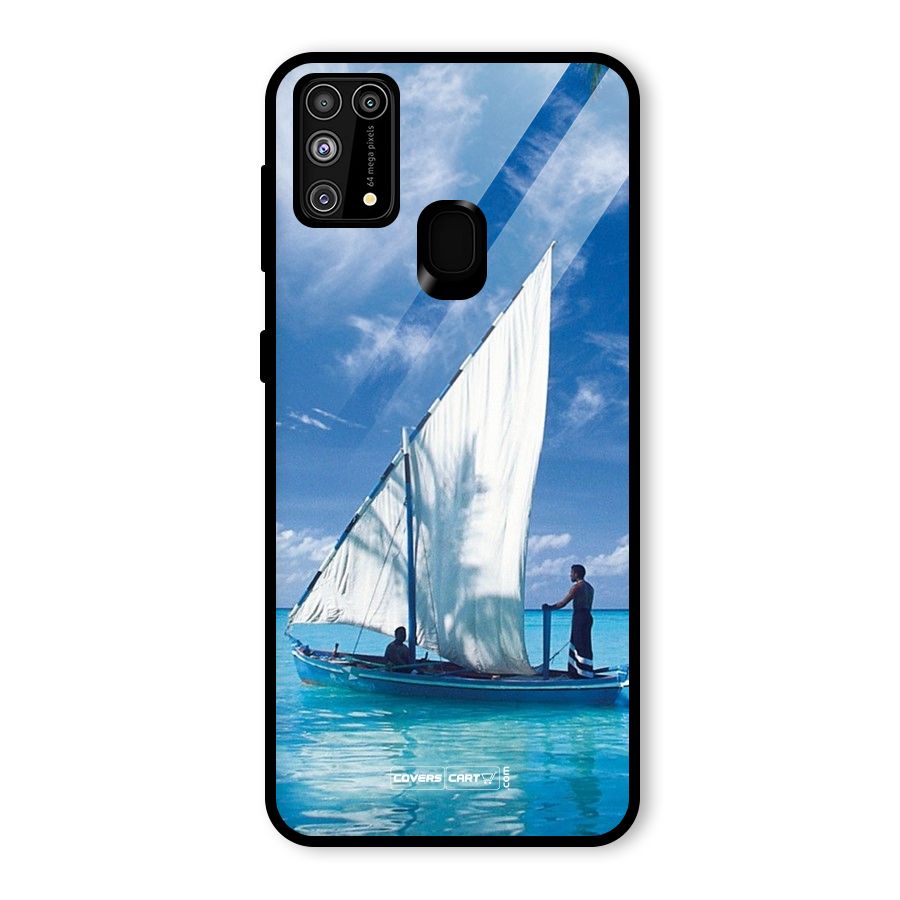 Travel Ship Glass Back Case for Galaxy F41