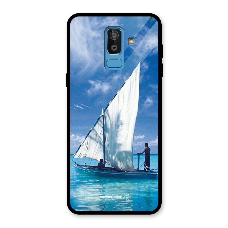Travel Ship Glass Back Case for Galaxy J8