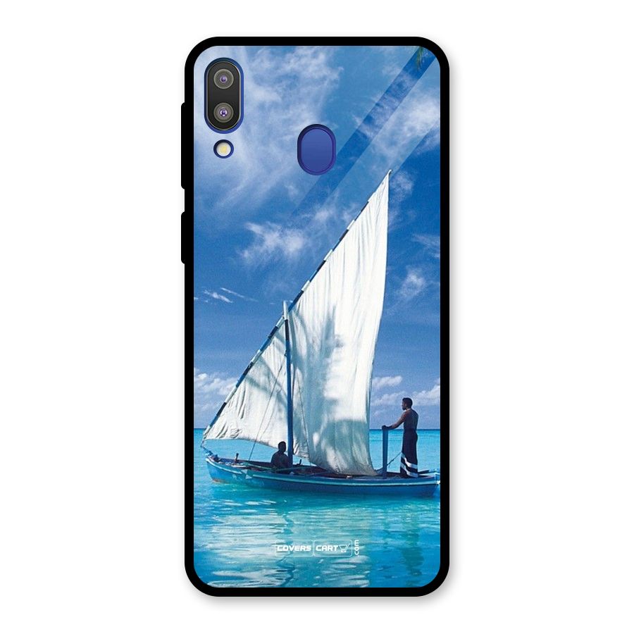 Travel Ship Glass Back Case for Galaxy M20