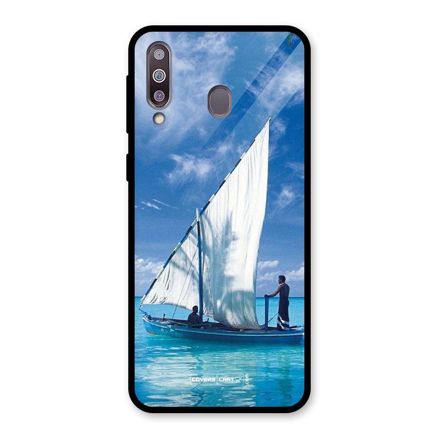 Travel Ship Glass Back Case for Galaxy M30