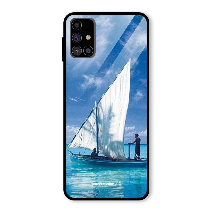 Travel Ship Glass Back Case for Galaxy M31s