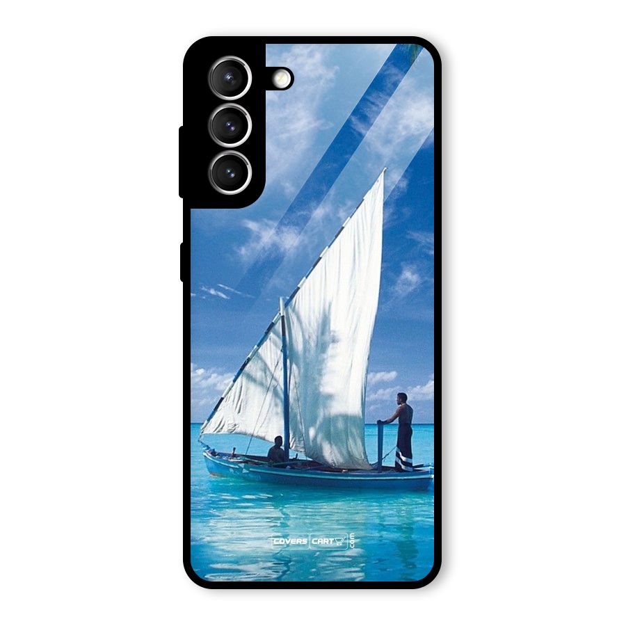 Travel Ship Glass Back Case for Galaxy S21 5G