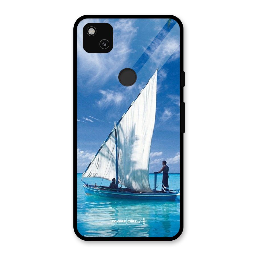 Travel Ship Glass Back Case for Google Pixel 4a