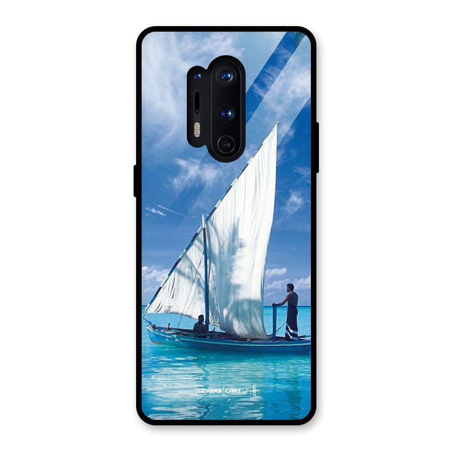 Travel Ship Glass Back Case for OnePlus 8 Pro