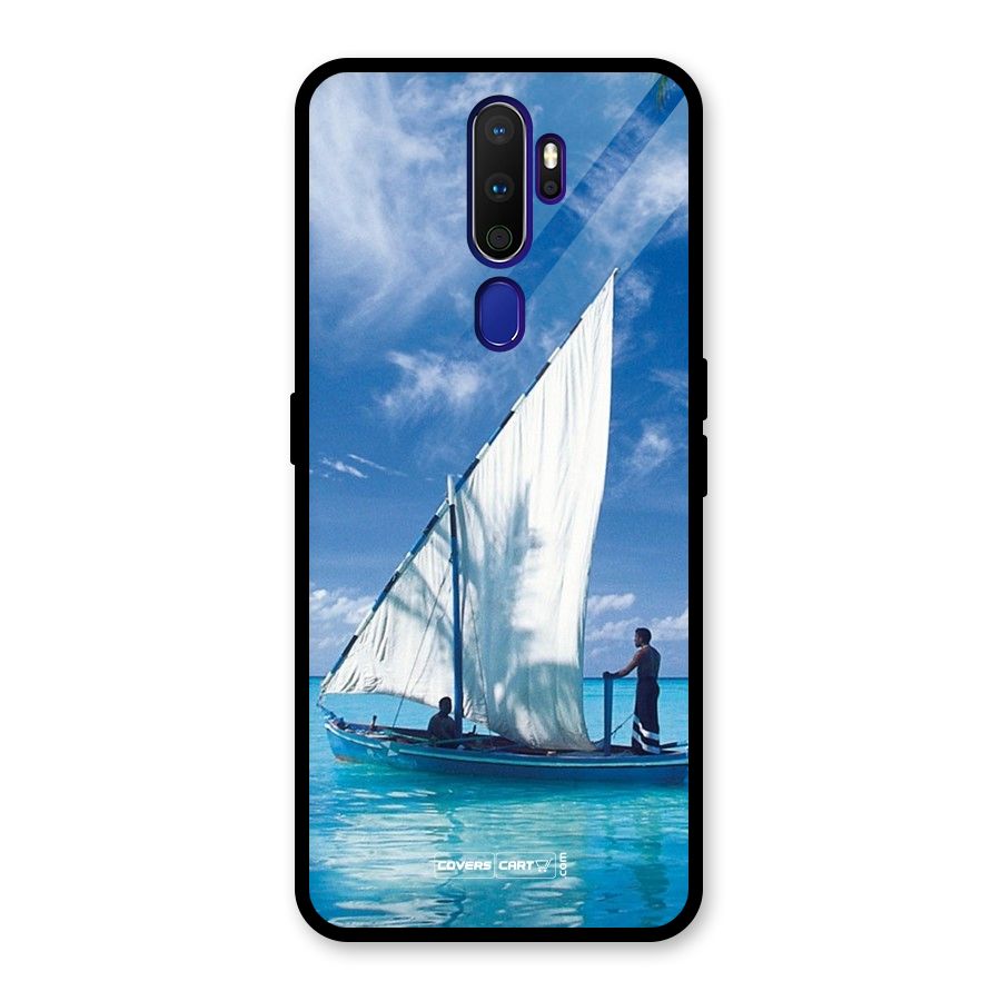 Travel Ship Glass Back Case for Oppo A9 (2020)