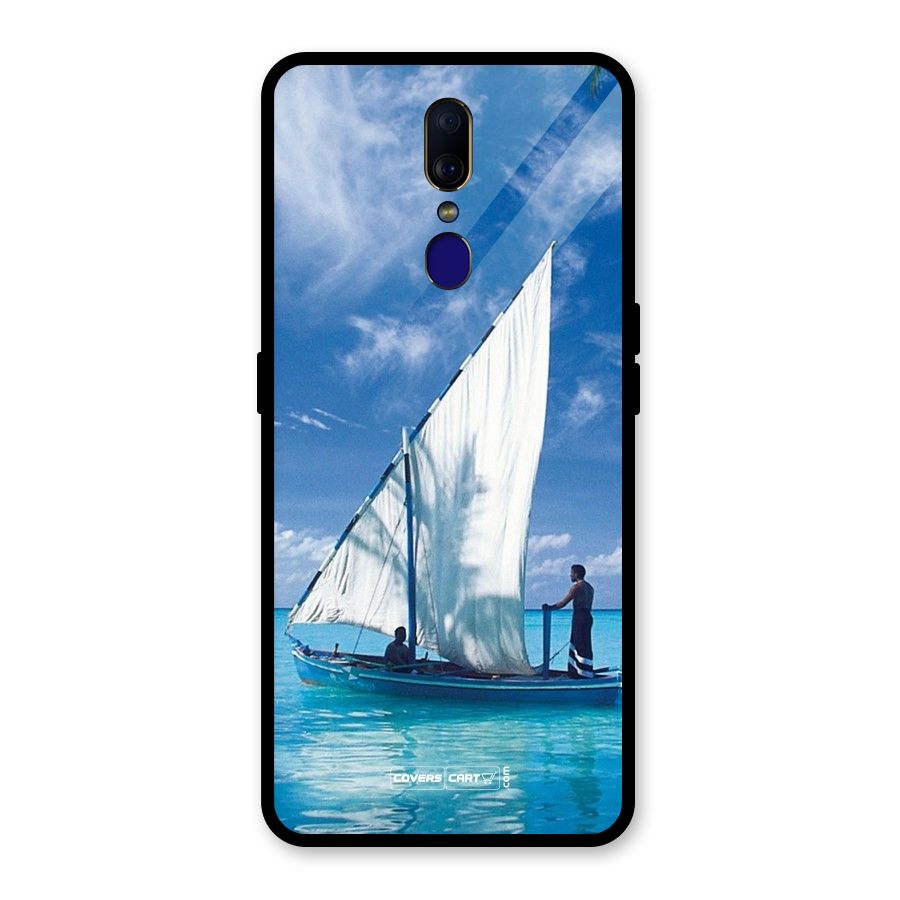 Travel Ship Glass Back Case for Oppo F11
