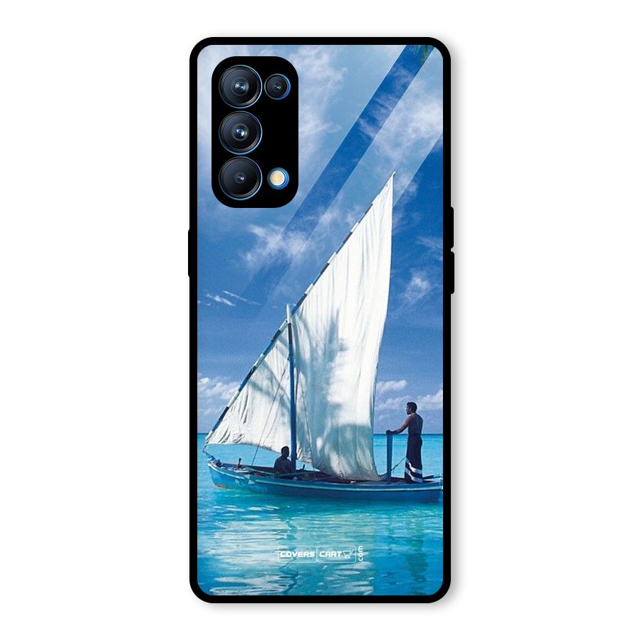 Travel Ship Glass Back Case for Oppo Reno5 Pro 5G