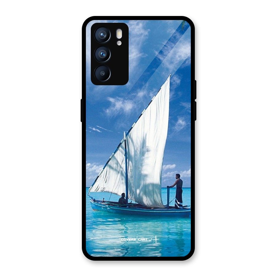 Travel Ship Glass Back Case for Oppo Reno6 5G