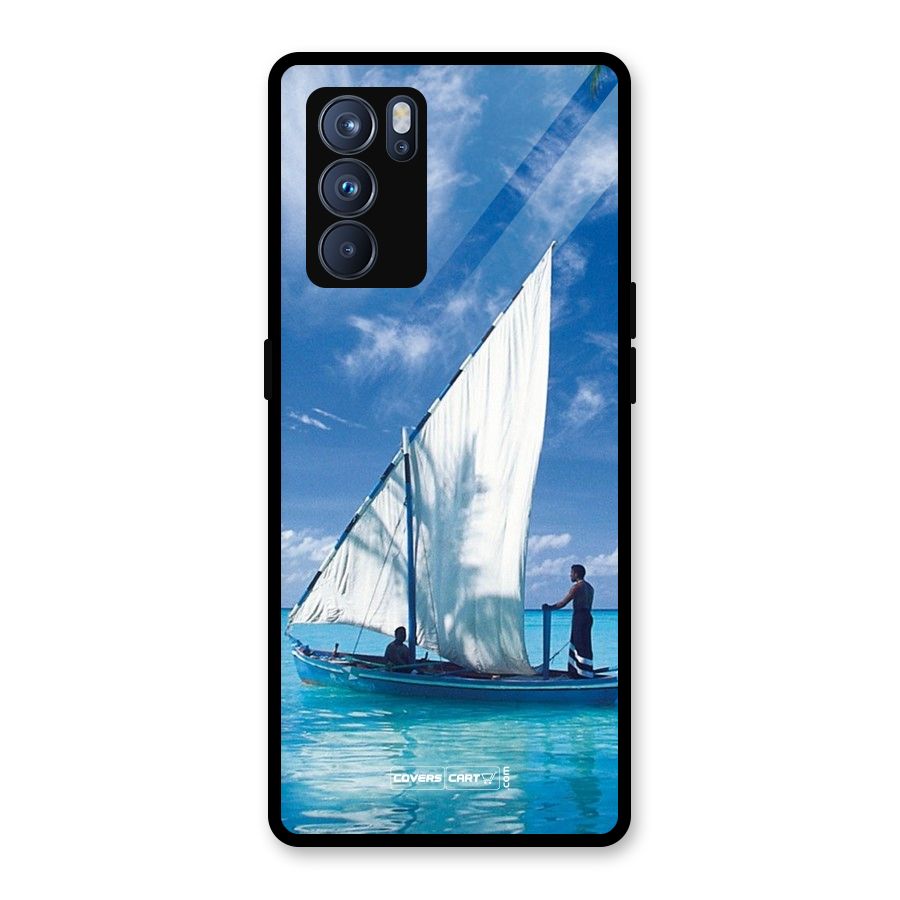 Travel Ship Glass Back Case for Oppo Reno6 Pro 5G