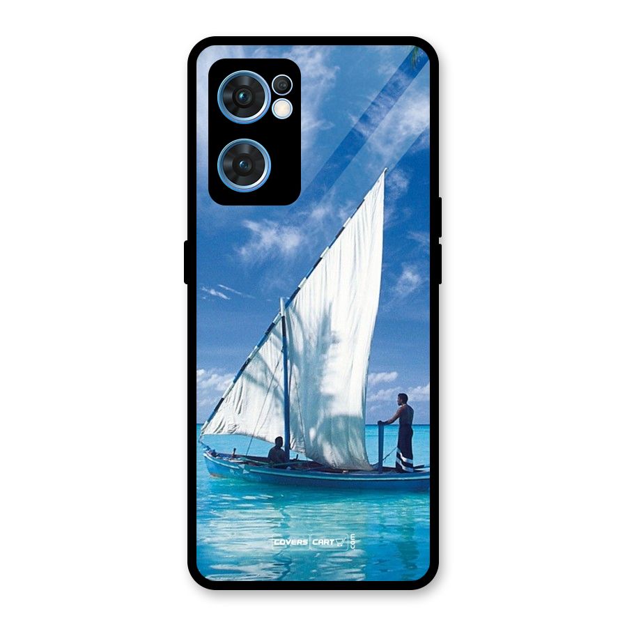 Travel Ship Glass Back Case for Oppo Reno7 5G