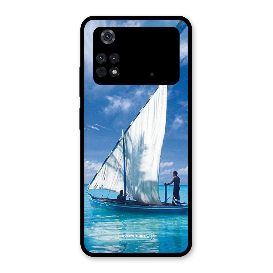 Travel Ship Glass Back Case for Poco M4 Pro 4G