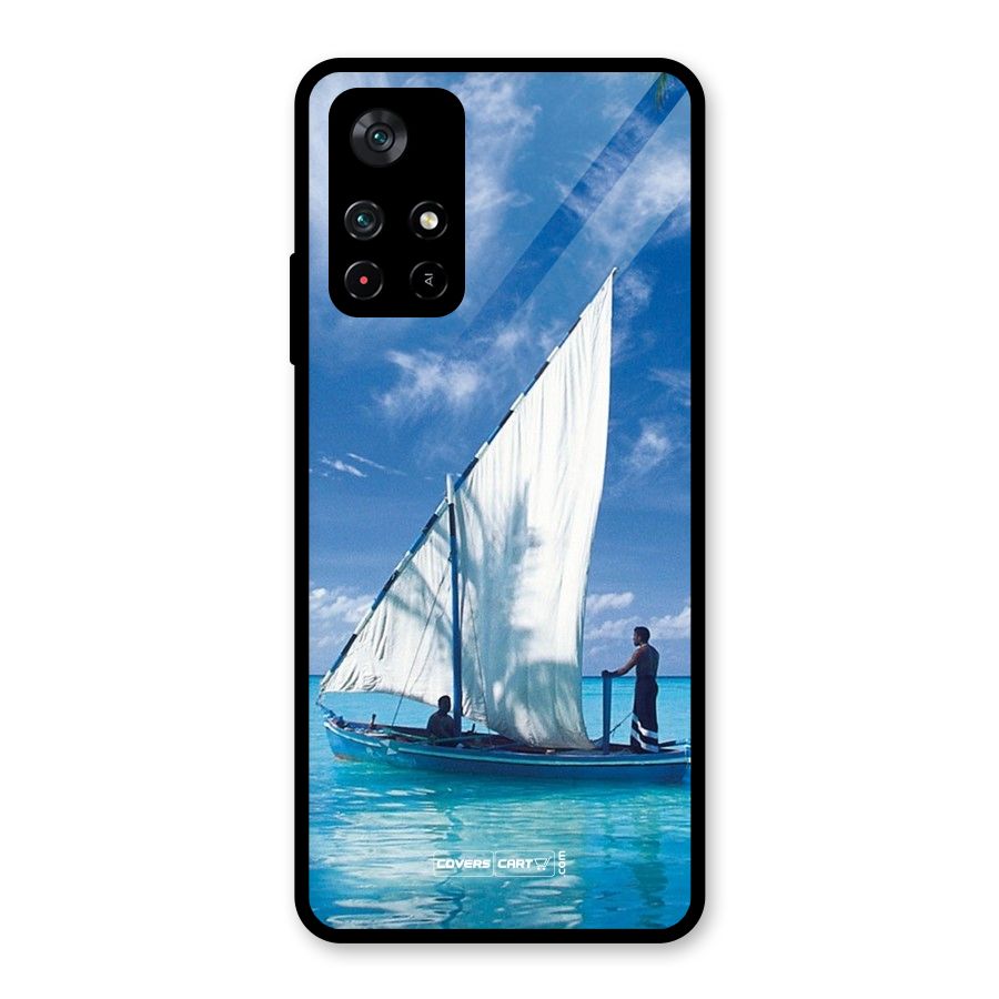 Travel Ship Glass Back Case for Poco M4 Pro 5G