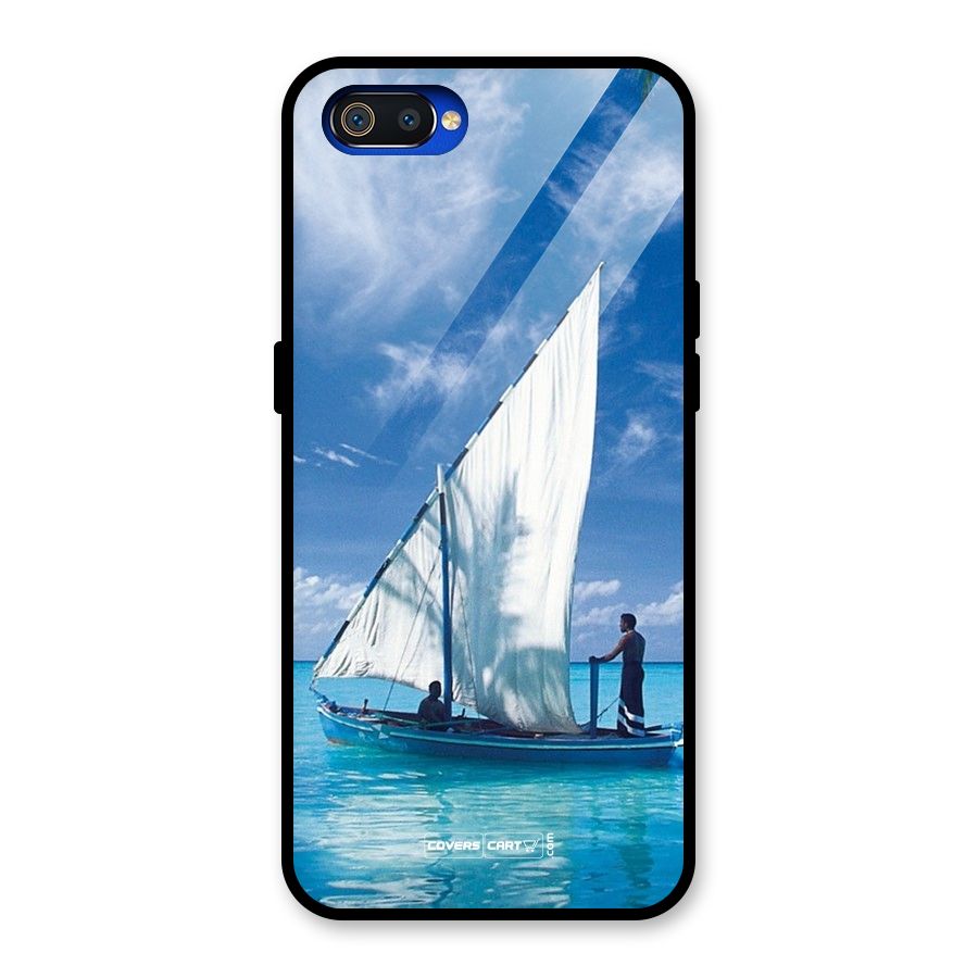 Travel Ship Glass Back Case for Realme C2