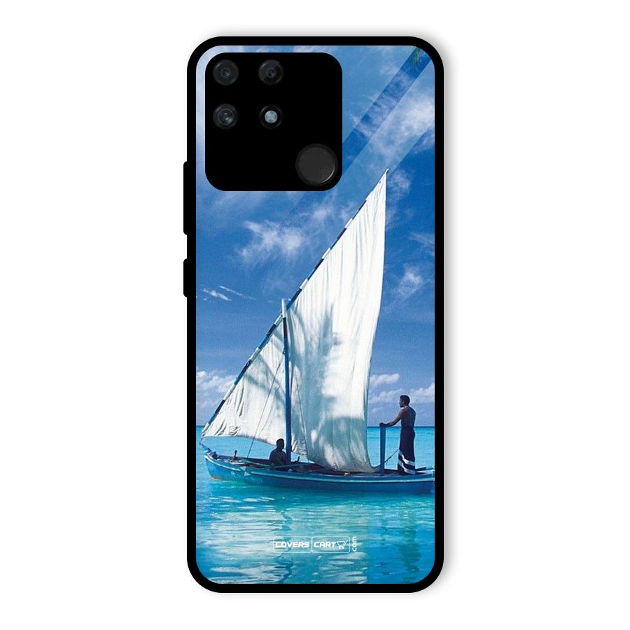 Travel Ship Glass Back Case for Realme Narzo 50A