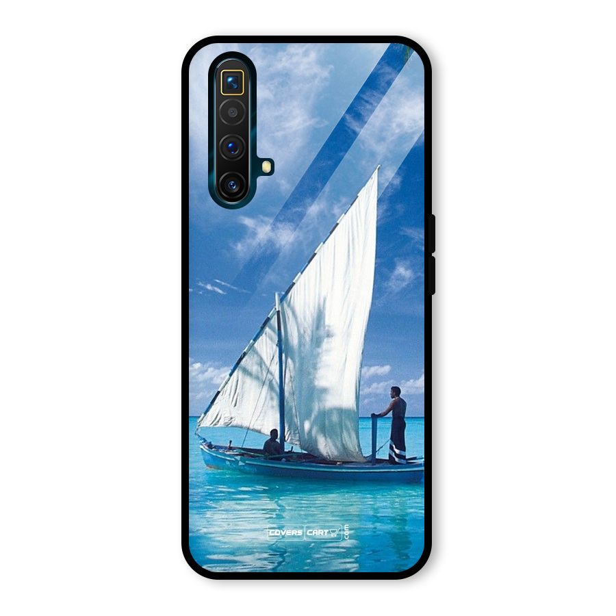 Travel Ship Glass Back Case for Realme X3