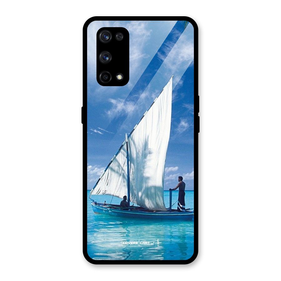 Travel Ship Glass Back Case for Realme X7 Pro
