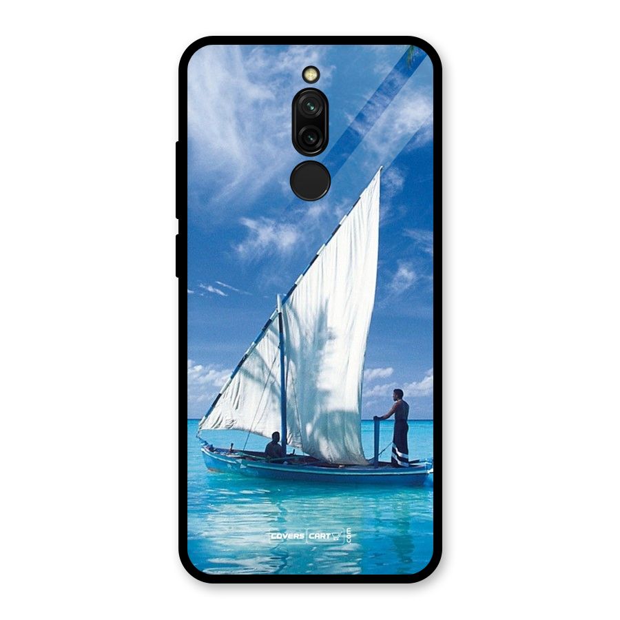 Travel Ship Glass Back Case for Redmi 8