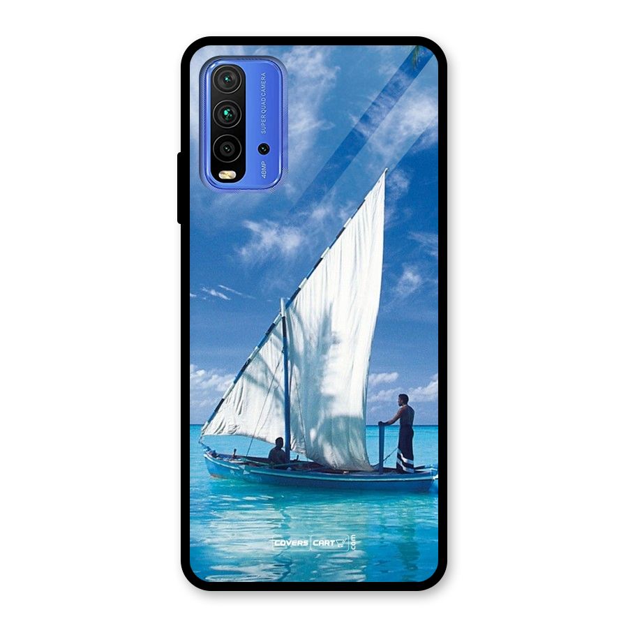 Travel Ship Glass Back Case for Redmi 9 Power