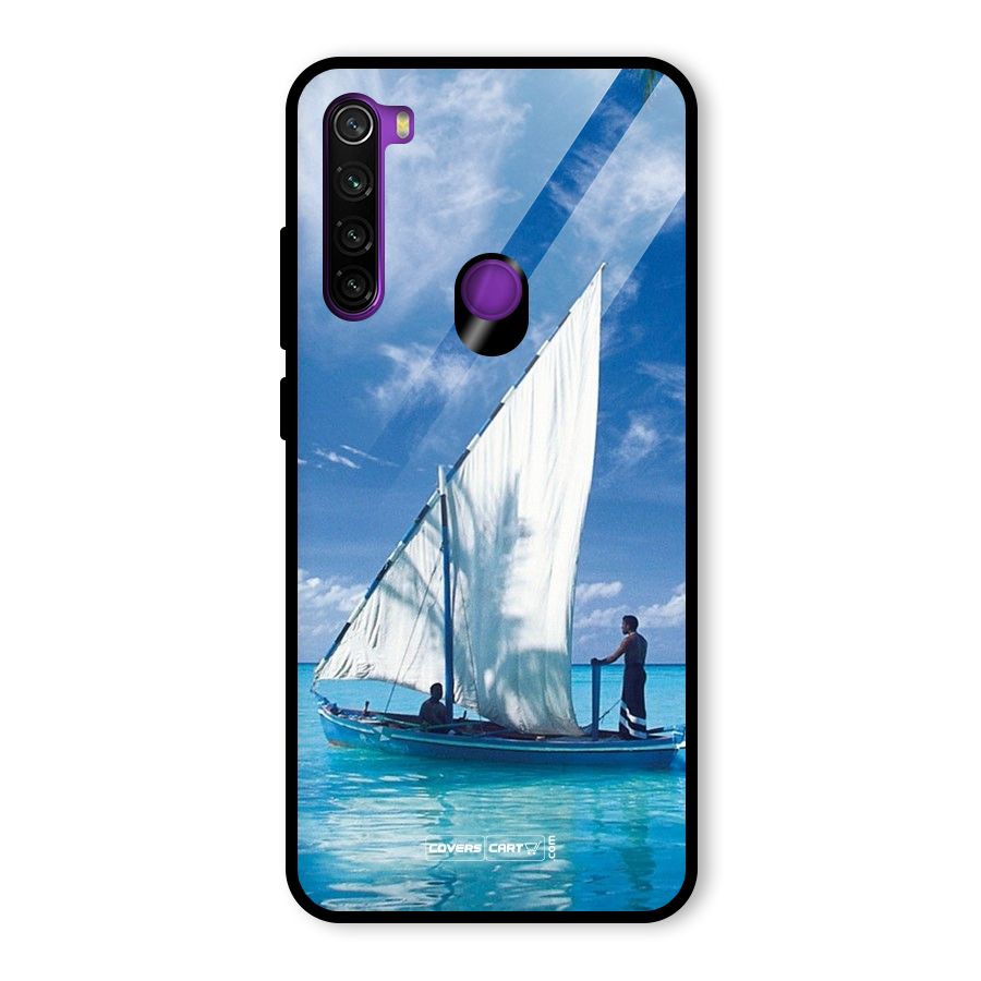 Travel Ship Glass Back Case for Redmi Note 8