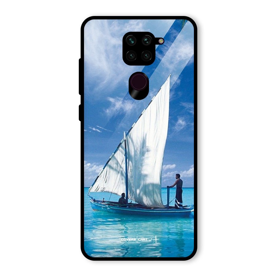 Travel Ship Glass Back Case for Redmi Note 9