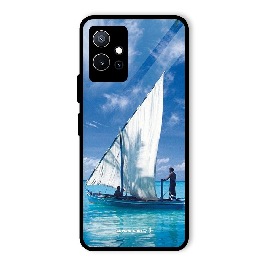 Travel Ship Glass Back Case for Vivo T1 5G