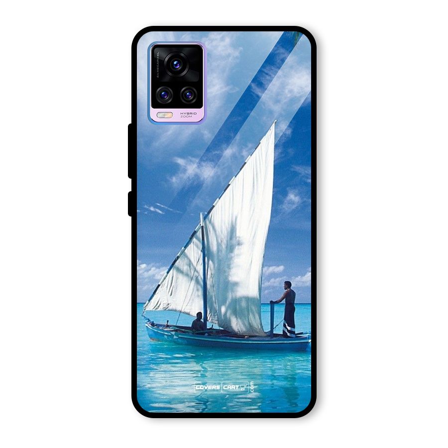 Travel Ship Glass Back Case for Vivo V20 Pro
