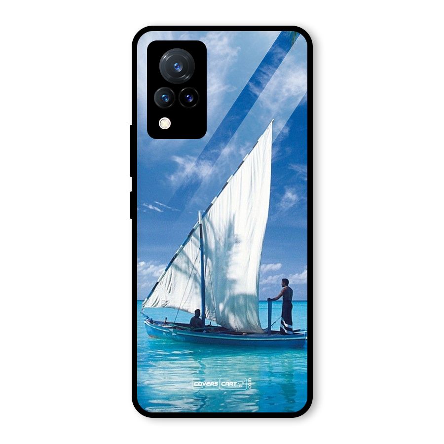 Travel Ship Glass Back Case for Vivo V21 5G