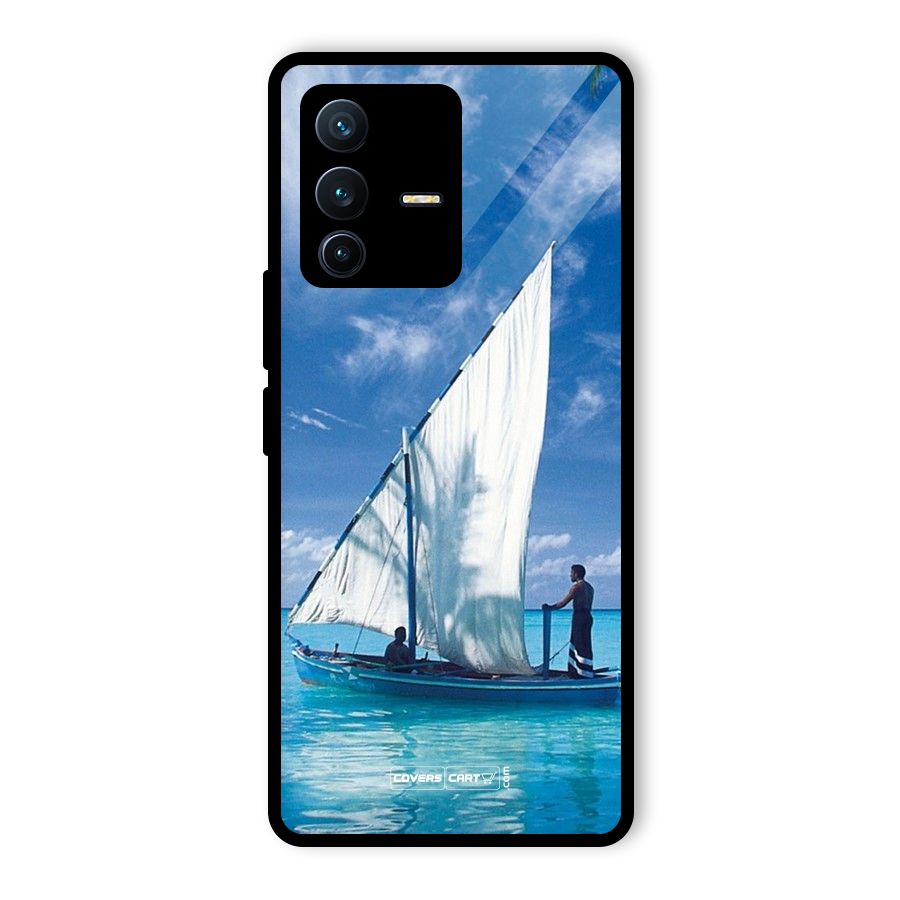 Travel Ship Glass Back Case for Vivo V23 Pro