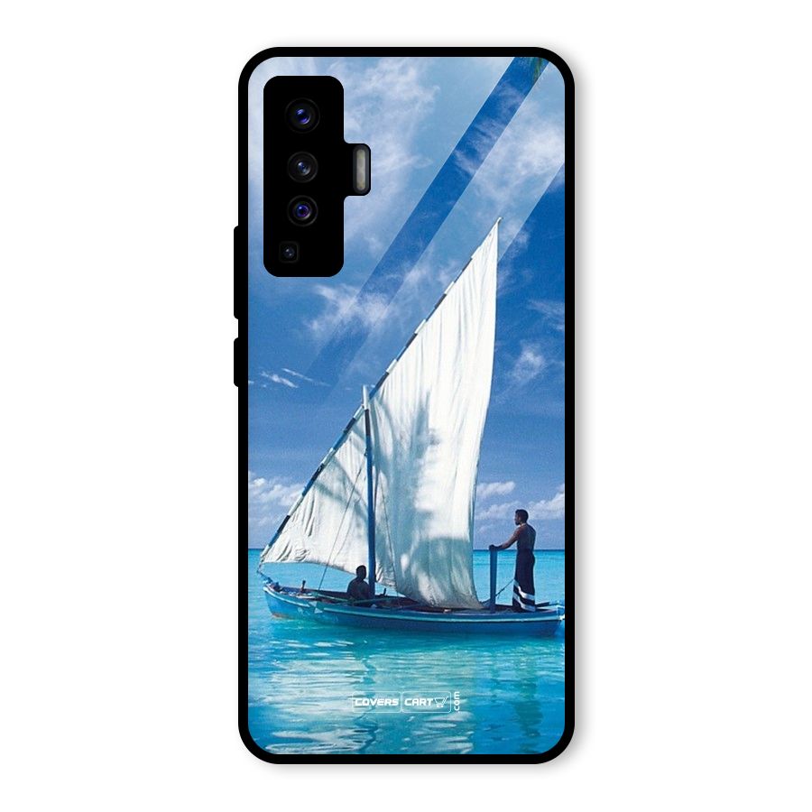 Travel Ship Glass Back Case for Vivo X50
