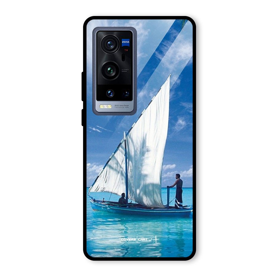 Travel Ship Glass Back Case for Vivo X60 Pro Plus