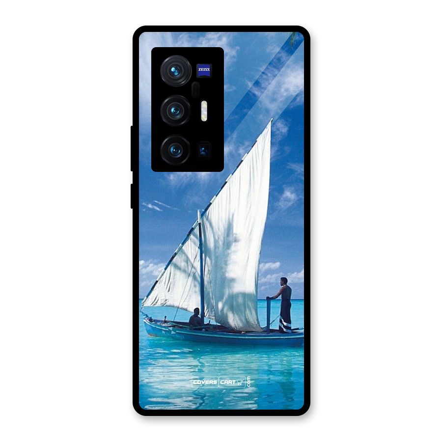 Travel Ship Glass Back Case for Vivo X70 Pro Plus