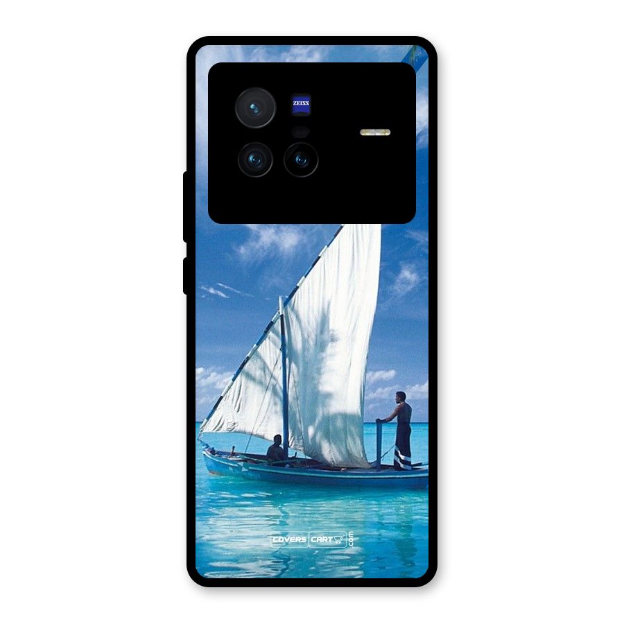 Travel Ship Glass Back Case for Vivo X80