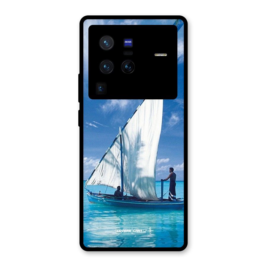 Travel Ship Glass Back Case for Vivo X80 Pro