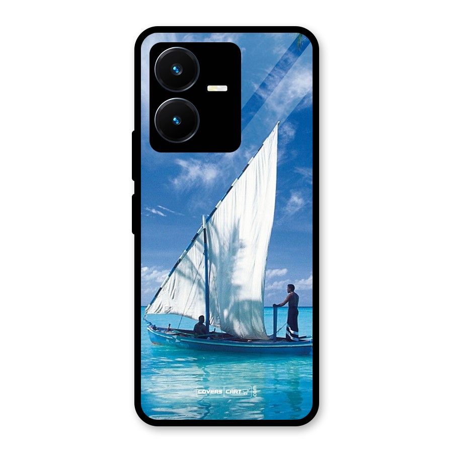Travel Ship Glass Back Case for Vivo Y22