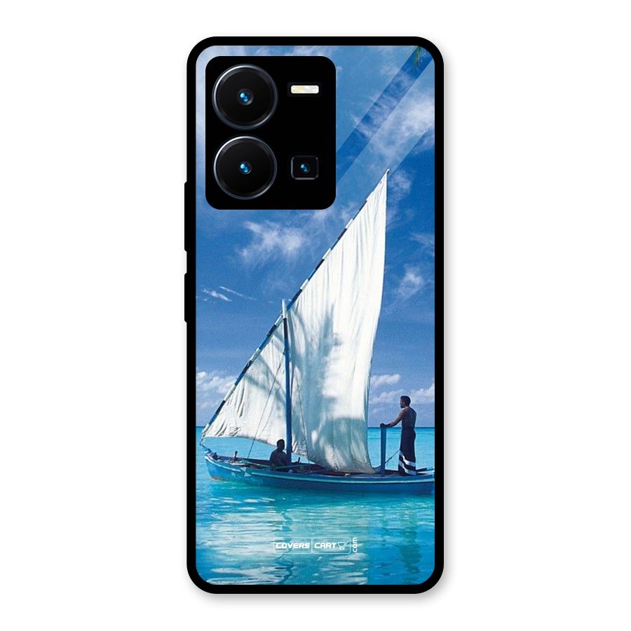 Travel Ship Glass Back Case for Vivo Y35