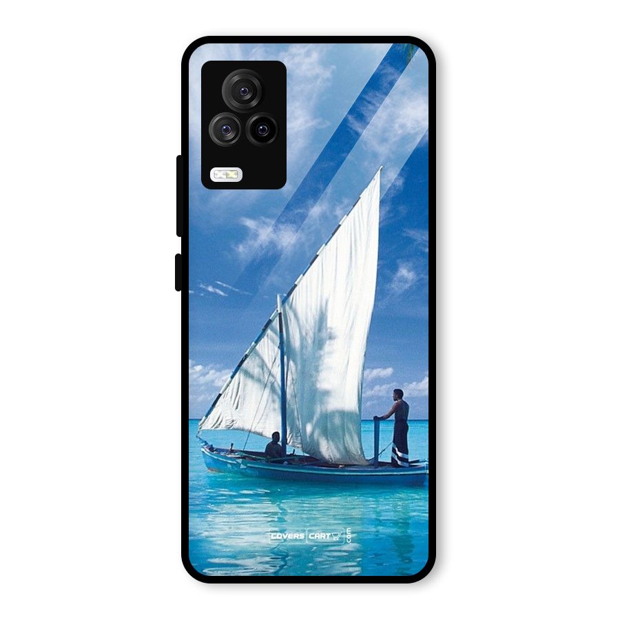 Travel Ship Glass Back Case for Vivo iQOO 7 Legend 5G