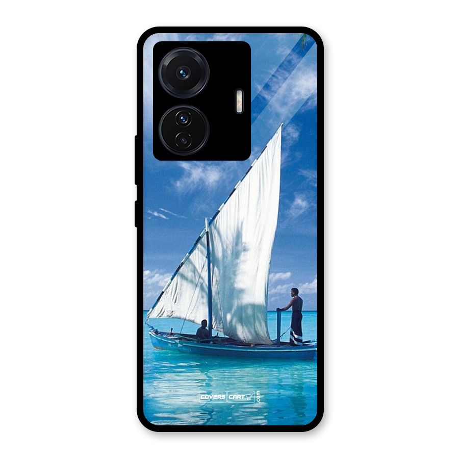 Travel Ship Glass Back Case for Vivo iQOO Z6 Pro