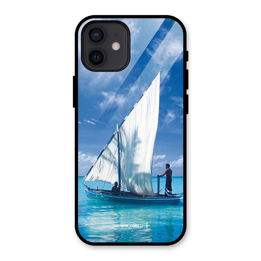 Travel Ship Glass Back Case for iPhone 12