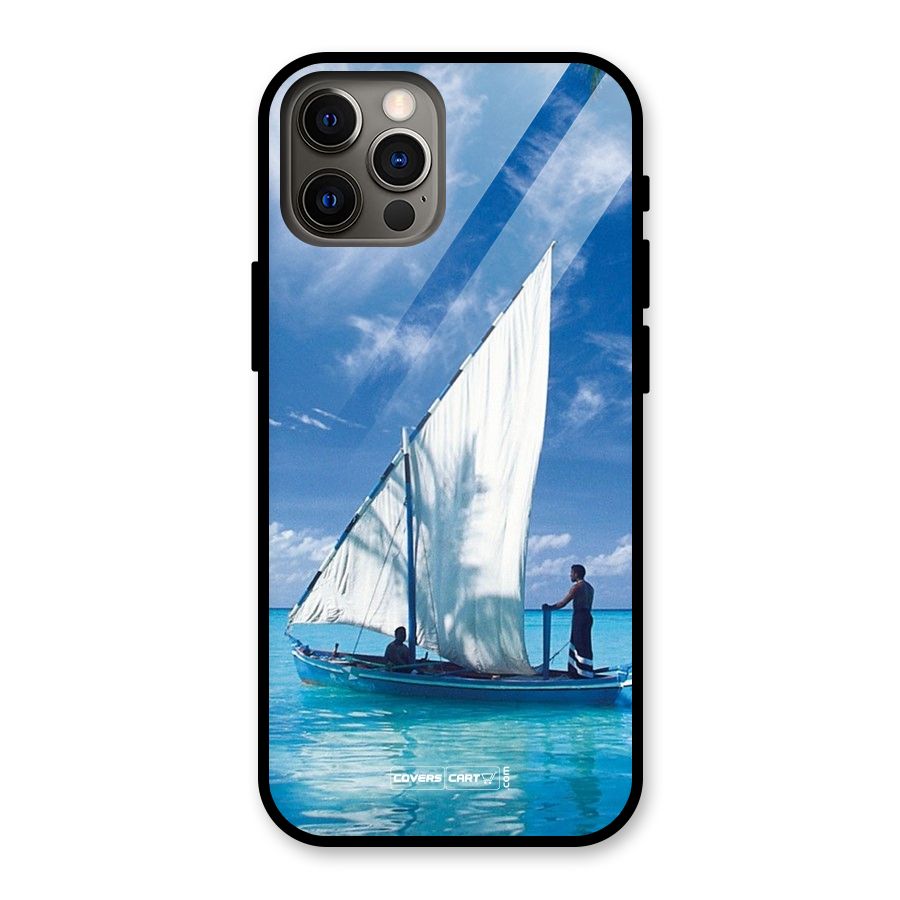 Travel Ship Glass Back Case for iPhone 12 Pro