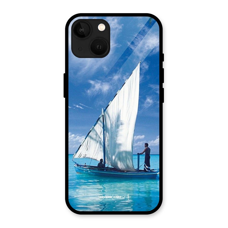 Travel Ship Glass Back Case for iPhone 13