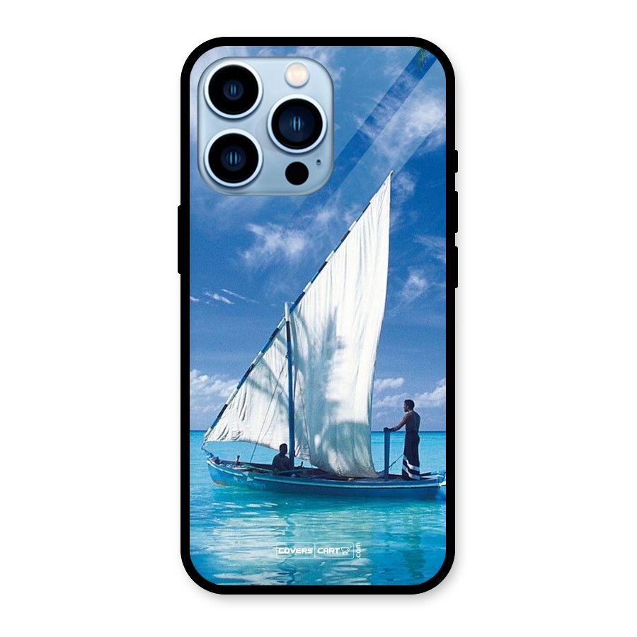 Travel Ship Glass Back Case for iPhone 13 Pro