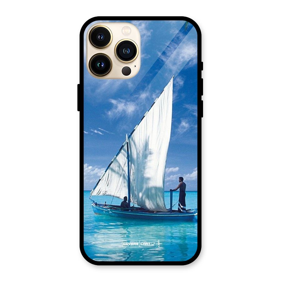 Travel Ship Glass Back Case for iPhone 13 Pro Max