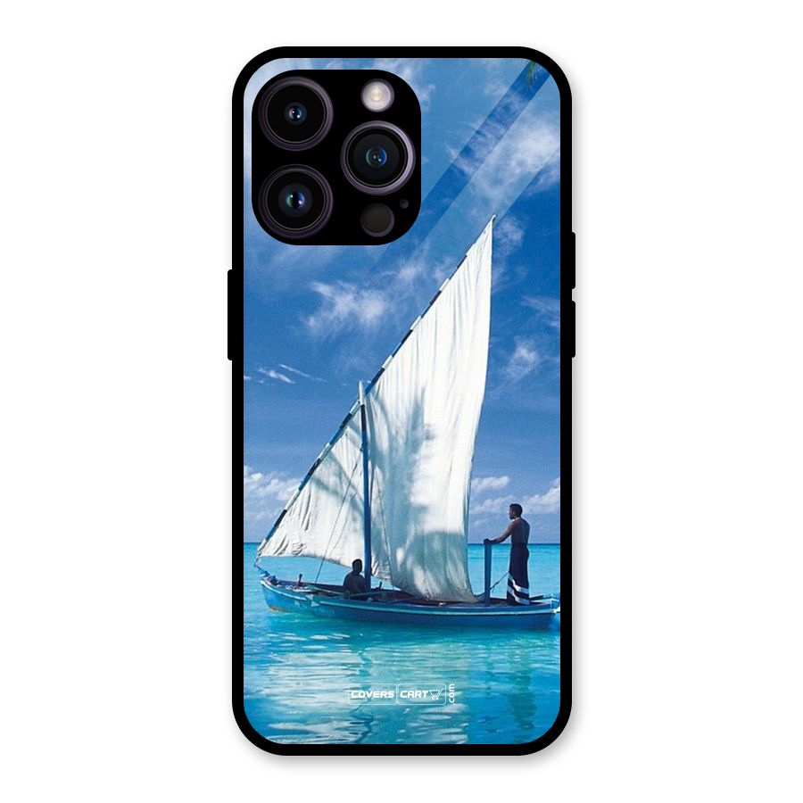 Travel Ship Glass Back Case for iPhone 14 Pro Max