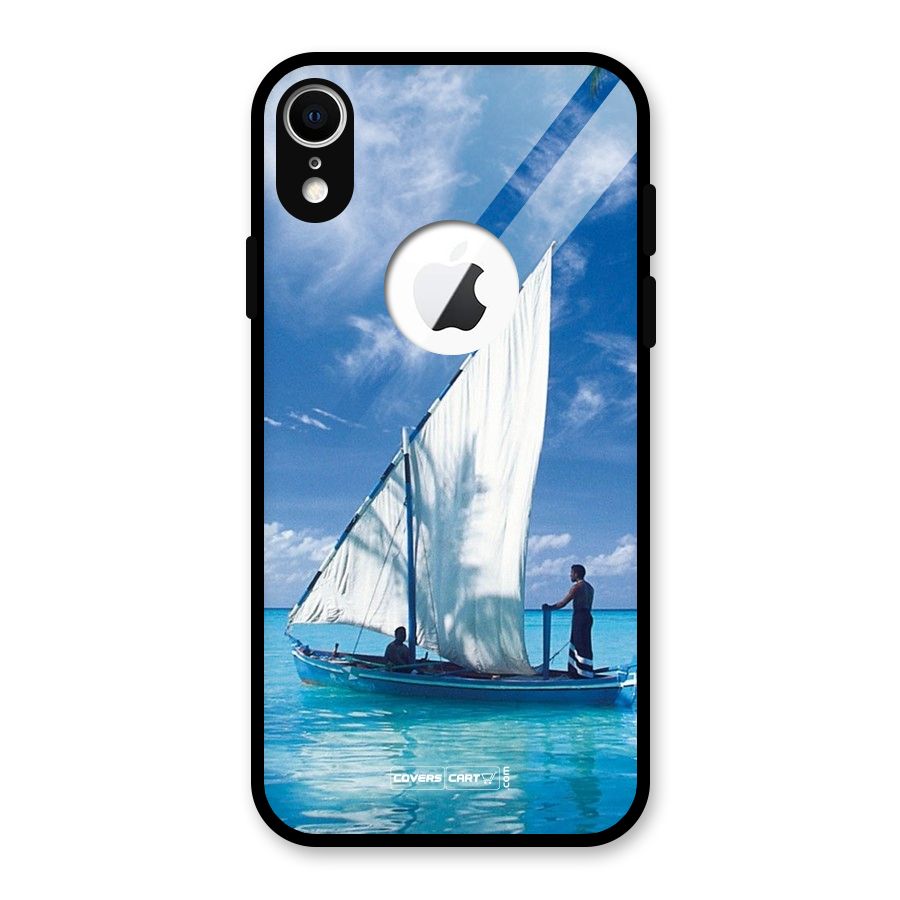 Travel Ship Glass Back Case for iPhone XR Logo Cut