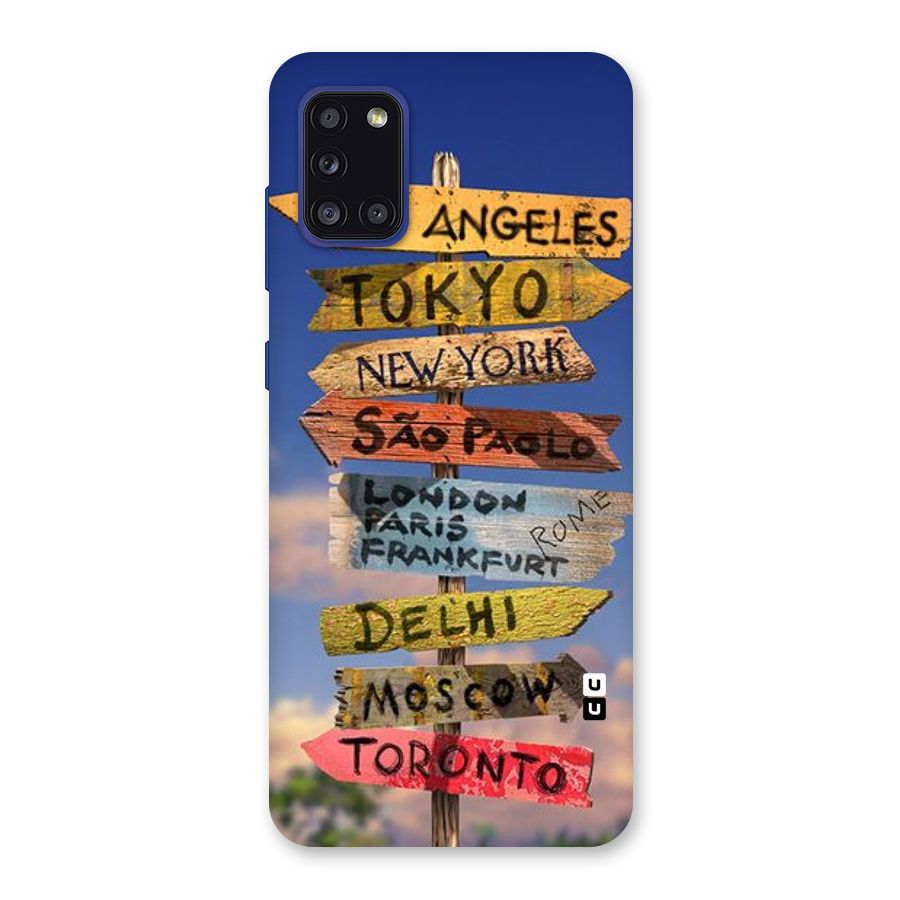 Travel Signs Back Case for Galaxy A31