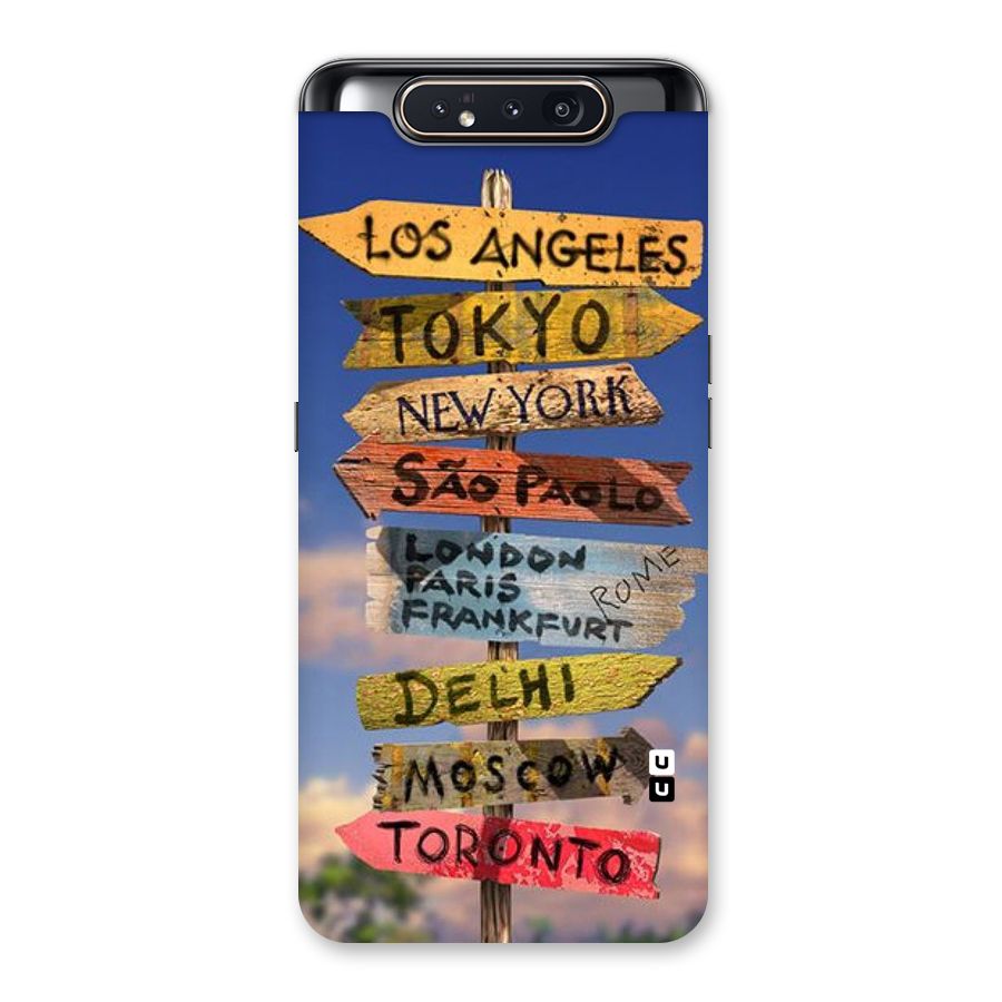 Travel Signs Back Case for Galaxy A80