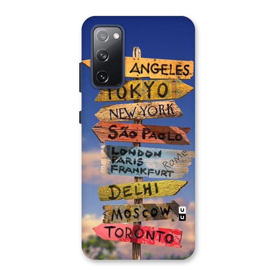Travel Signs Back Case for Galaxy S20 FE
