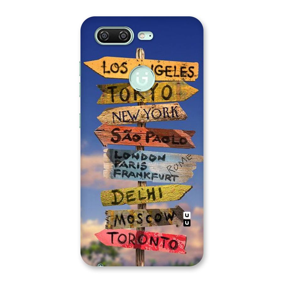 Travel Signs Back Case for Gionee S10