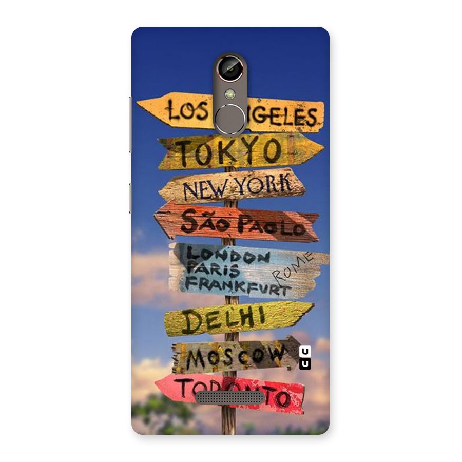Travel Signs Back Case for Gionee S6s