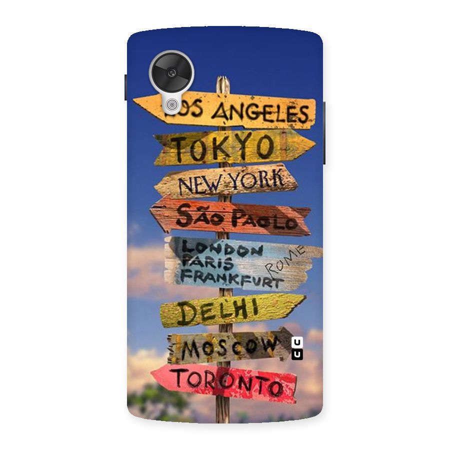 Travel Signs Back Case for Google Nexsus 5